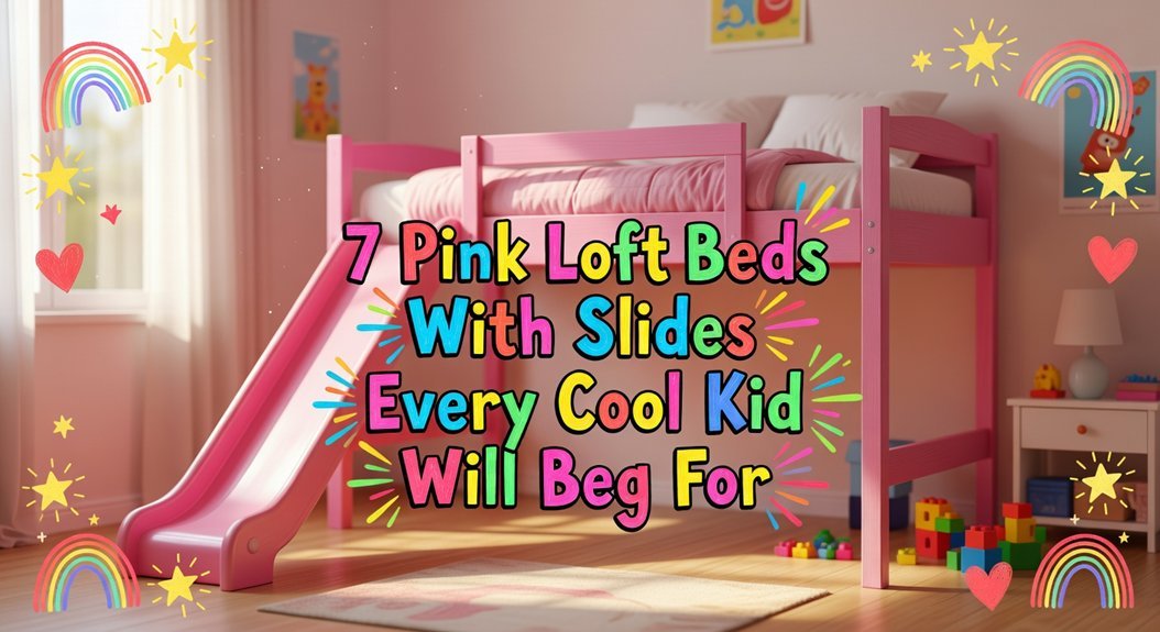 pink loft beds slides