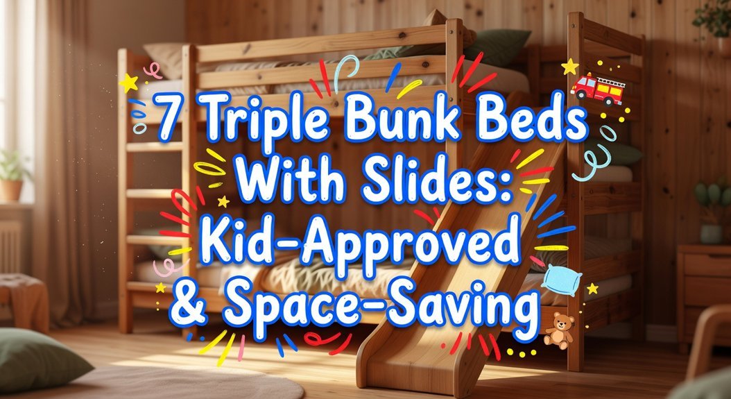 triple bunk beds slides