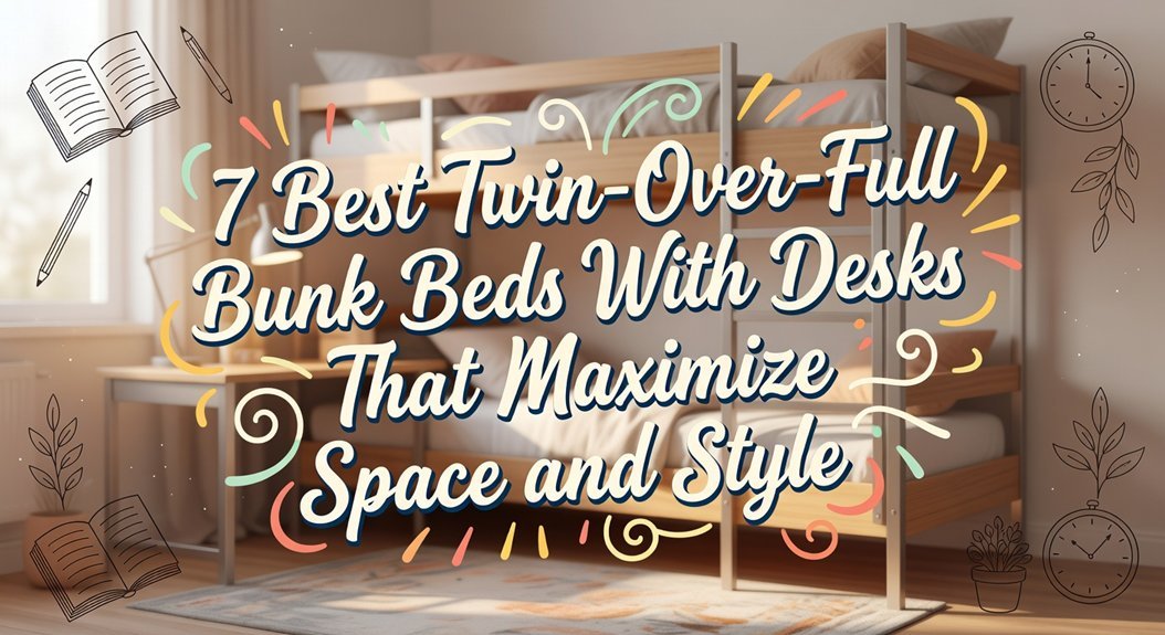 twin full bunk bed desks