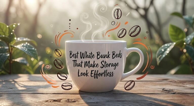 white bunk beds storage