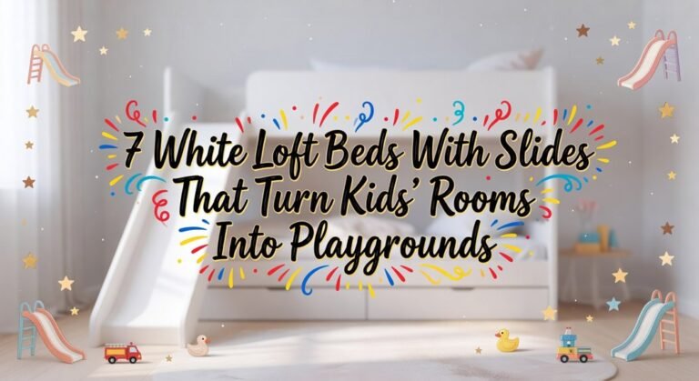 white loft bed slides