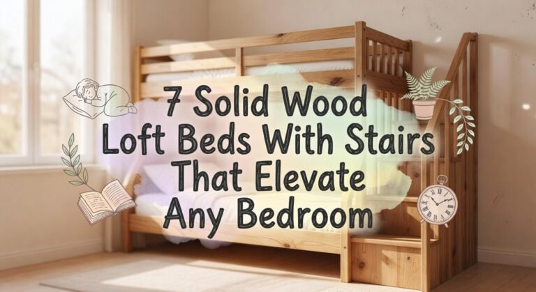 wooden staircase loft beds